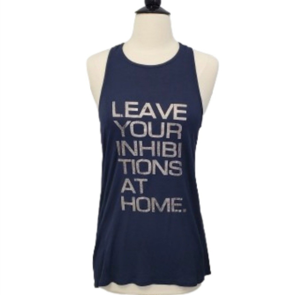 NEW $95 Halston Heritage Women's Tank Top Racerback Navy‎ Graphic Size Medium